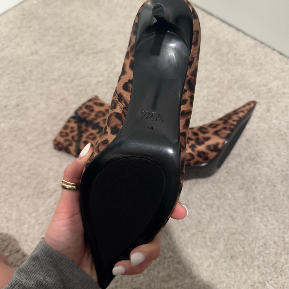 Zara Leopard Print Women's Ankle Boots - Picture 11 of 12